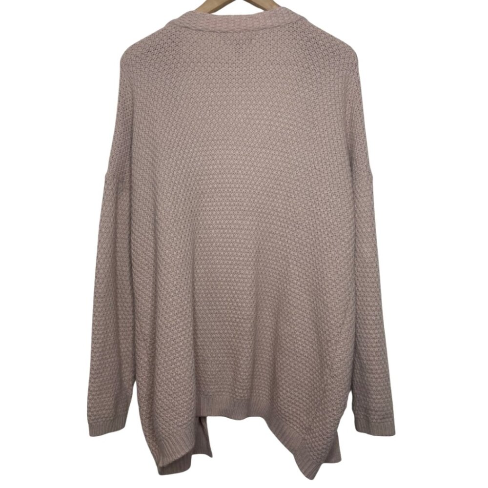 TRALEUBIE | Women's Blush Pink Open Front Knit Cardigan | Size M - Picture 7 of 13